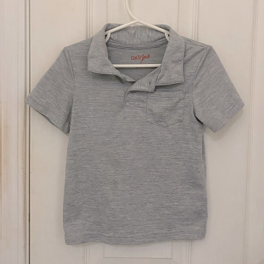 Cat & Jack Toddler Boys Short Sleeve Polo in Grey